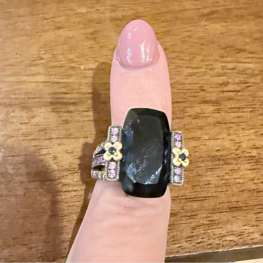 Barbara Bixby Elegant Black And Gold Womens Ring 225$